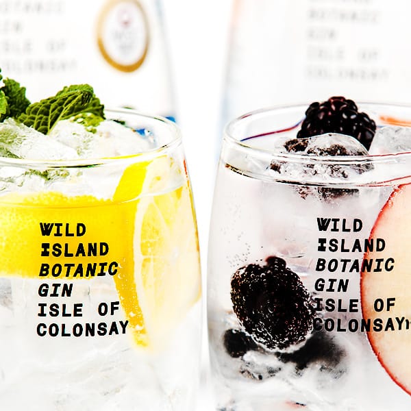 gin glasses close up commercial photography by by photographer in fife